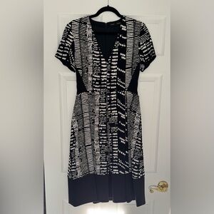 Proenza Schouler Black and White Graphic Midi Dress